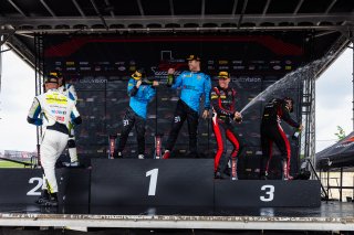 Podium, #31 Porsche 911 GT3-R (992) EVO of Dave Musial Jr. and Ryan Yardley, Wright Motorsports, GT World Challenge America, Pro-Am, SRO America, Circuit of The Americas, Austin, TX, Apr 24 - 26, 2026, #242 Porsche 911 GT3-R (992) EVO of Therese Lahlouh a | Fabian Lagunas | www.lagunasphotography.com | 2026