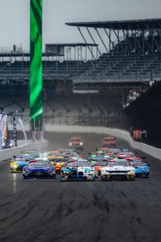 Race Start, #29 BMW M4 GT3 EVO of Justin Rothberg, Robby Foley, and Connor De Phillippi, Turner Motorsport, #6 Ford Mustang GT3 EVO of Scott Dollahite, Alex Sedgwick, and Christopher Mies, Dollahite Racing, #34 Mercedes-AMG GT3 EVO of Michai Stephens, Mik | Fred Hardy | Echo & Origin | www.echoandorigin.studio &copy;2026
