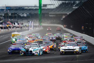 Race Start, #29 BMW M4 GT3 EVO of Justin Rothberg, Robby Foley, and Connor De Phillippi, Turner Motorsport, #6 Ford Mustang GT3 EVO of Scott Dollahite, Alex Sedgwick, and Christopher Mies, Dollahite Racing, #34 Mercedes-AMG GT3 EVO of Michai Stephens, Mik | Fred Hardy | Echo & Origin | www.echoandorigin.studio &copy;2026