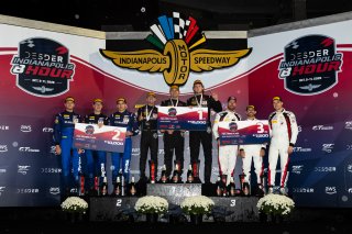 #29 BMW M4 GT3 EVO of Justin Rothberg, Robby Foley, and Connor De Phillippi, Turner Motorsport, #12 Ferrari 296 GT3 EVO of Matias Perez Companc, Frederik Schandorff, and Nicklas Nielsen, AF Corse USA, #34 Mercedes-AMG GT3 EVO of Michai Stephens, Mikael Gr | Fabian Lagunas
